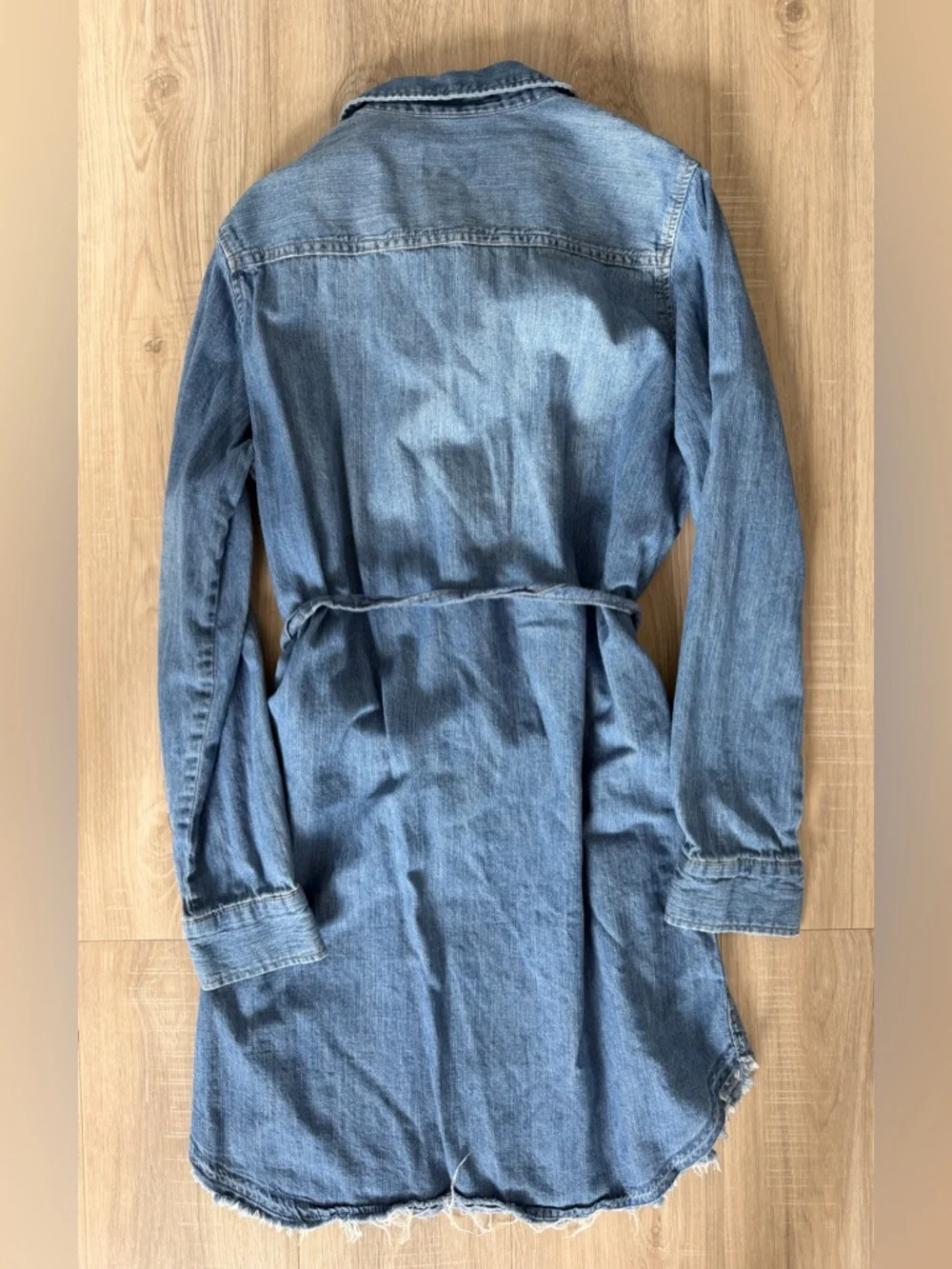 Universal Thread Blue Denim Shirt Dress with Classic Stitching - Picture 2 of 3